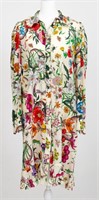 Gucci Floral Snake Print Silk Midi Dress