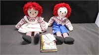 RAGGEDY ANN AND ANDY DOLL WITH 2 BOOKS