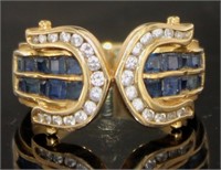 18kt Gold 1.92 ct Sapphire & Diamond Ring