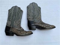 Justin Ostrich Cowboy Boots 10.5