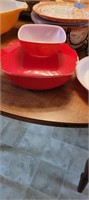 Vintage Red Pyrex 2 bowls,