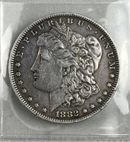 1882-O Morgan Silver Dollar, US $1 Coin