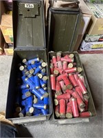 2 ammo boxes full of assorted, 12ga shotgun shells