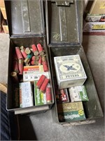 2 amo cans full of assorted, 12ga shotgun shells