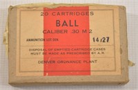 Ball 20 Catridges .30CAL M2 1942