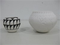 Two Signed Acoma Pots Tallest 3" See Info