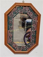 Stained Glass Rimmed Octagonal Framed Mirror