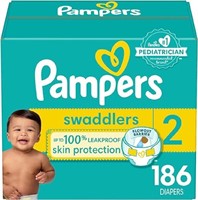 Pampers Swaddlers Diapers Size 2, 186 Count