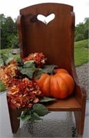 Cute Wooden Chair w/ Fall Decorations