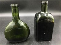 Vintage Green Glass  Bottles