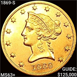 1869-S $10 Gold Eagle CHOICE BU+