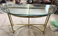Side Table, Tempered  Glass Top 47" x 18" x 26"