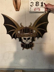Wooden Harley sign