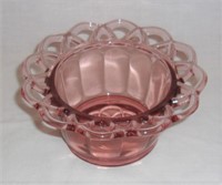 Vintage pink laced rim dish.