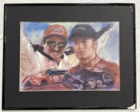 (Q) Hand Drawn NASCAR Portrait. 20x16in