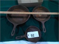 3 Wagner Ware Cast Iron Skillets