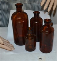 vintage Amber Lysol bottles