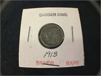 RARE 1913 Barber Dime