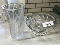 Heavy Glass Bowl & Vase