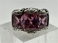 Fine Sterling Brilliant Pink Tourmaline Ring