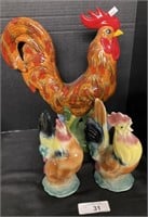 Royal Copley Rooster/Hen Figures, Large Rooster.