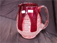 Vintage pattern glass 8" high serving pitcher
