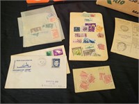 BOX FULL OF VARIOUS POASTAGE STAMPS USA & MORE