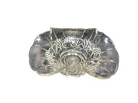 Elegant Clear Glass Bowl with Curved Edge and Flow