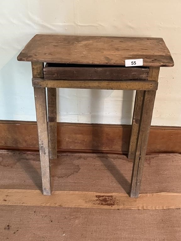 Vintage & Primitive Child's Wood Desk w/ Drawer