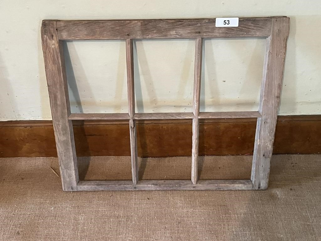 Wood Window Frame w/ (6) Openings