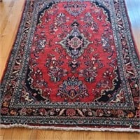 Vintage Hand Knotted Wool Area Carpet