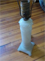 Antique 17" white satin lamp