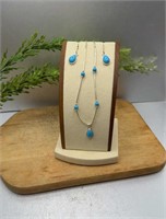 Sterling Silver and Turquoise Necklace and