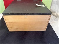 WOODEN BOX WITH HINGED LID