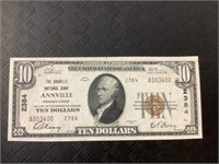 Annville, PA Red seal $10 bank note.