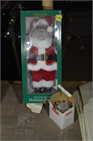 542: 24in animated black santa, candle holder