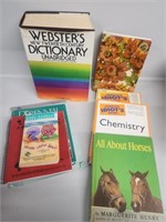 Webster dictionary, flower books and more