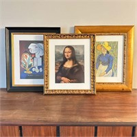 Trio of Decorative Prints of Famous Paintings