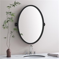 Black Bathroom Pivot Mirror  Oval 27.6x19.7