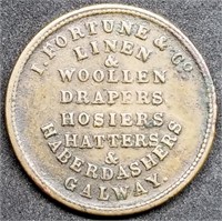 1800s Fortune & Co Galway Victorian Trade Token