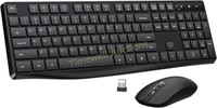Wireless Keyboard Mouse Combo  Lovaky  Black