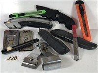 11 Assorted Utility Knives and Scrapers