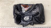 Leather bikers bag
