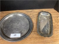 2 SILVER TRAYS