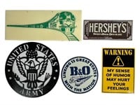 Lot of Advertising Wall Signs- Railroad, US Army,
