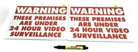 Lot, 2 Warning video surveillance plastic signs