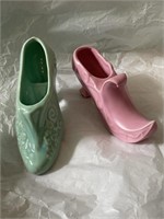 2 Ceramic Shoes Marked USA