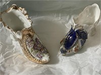 2 Decorated Shoes Porcelain