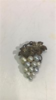 Sterling Silver and Pearl Brooch MJC