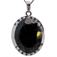 73.5 Carat Sapphire Pendant Sterling Silver